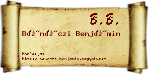 Bánóczi Benjámin névjegykártya
